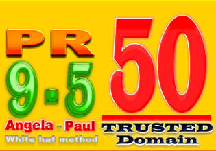 build 50 TRUSTED Angela and Paul Links from PR5 to PR9 Highly Recommended Domain for fast Indexing