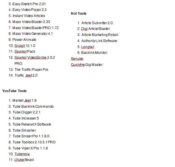 177 Softwares in SEO, Social Marketing, Backlinking tools