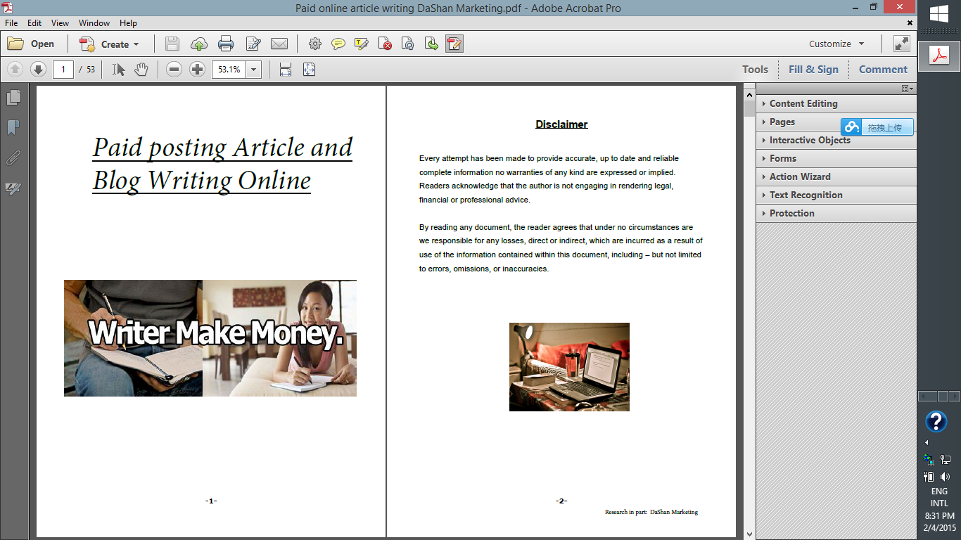 online article writing program