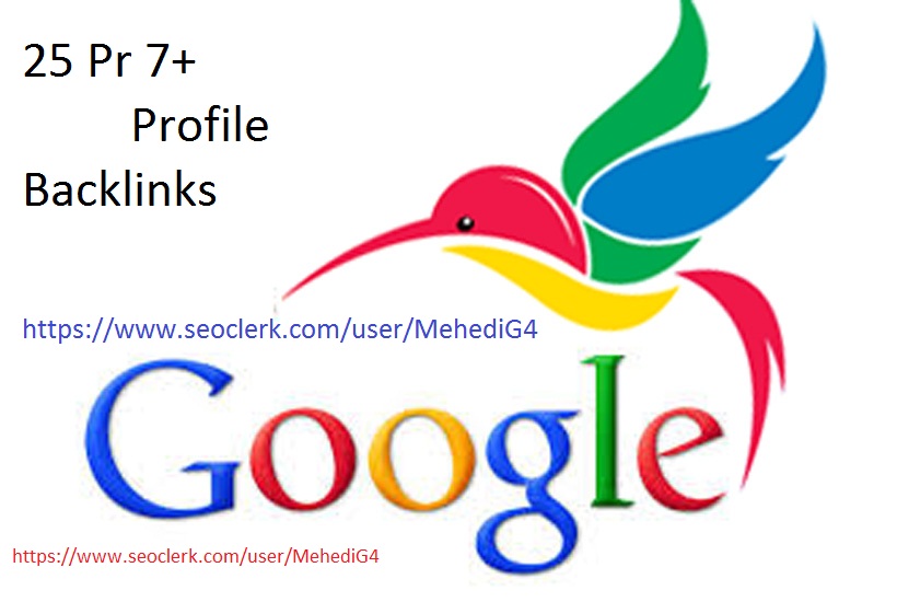 I will create 25 Pr 7+ profile backlinks 
