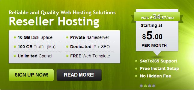 75GB Reseller Hosting With Dedicated IP, Own DNS, Unlimited Domain Host / mySQL & Many More. YEARLY