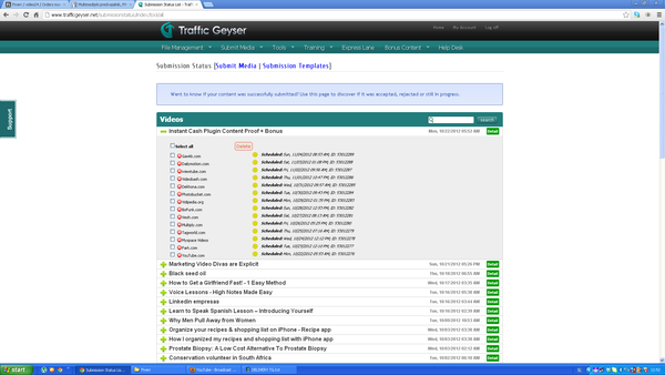do Video SUBMISSION with Traffic Geyser system for