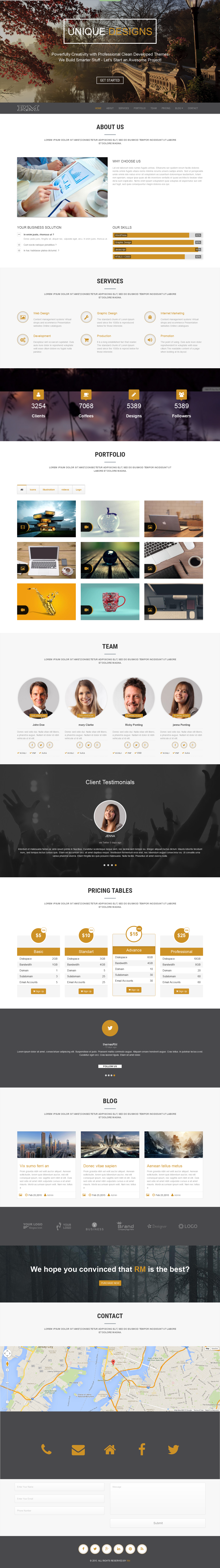 One Page Responsive multipage template