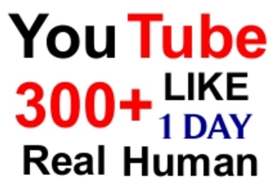 give you 300+ Guaranteed YouTube Likes [Real human NO PROXIES and BOTS] to your new video in 1 days