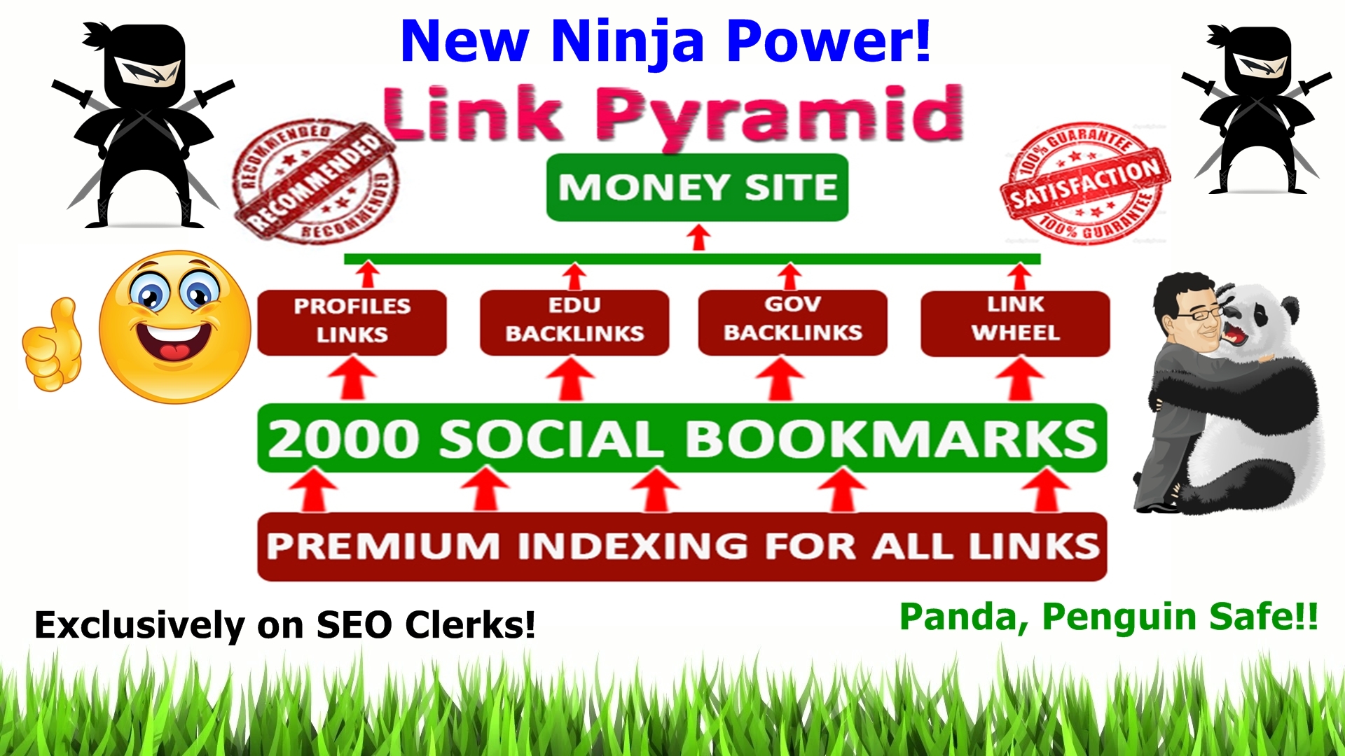 Rank top on Google by High Quality NINJA Pyramid HV. 1 SEO Linkbuilding Campaign 