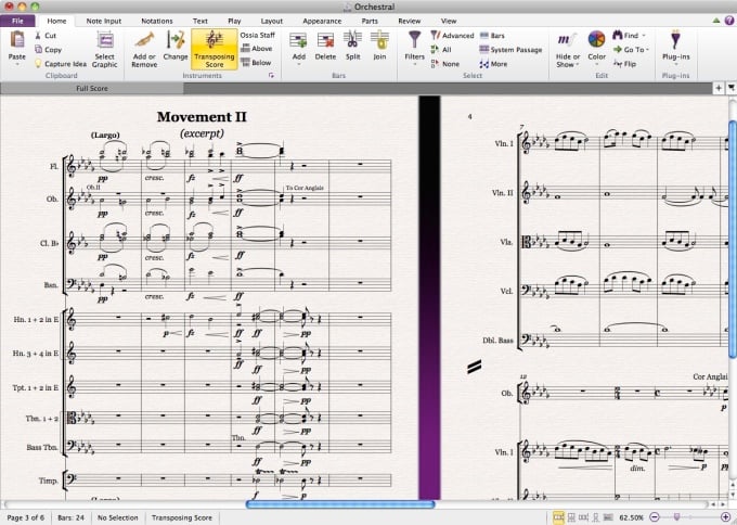 I will transcribe handwritten music score into Sibeli...