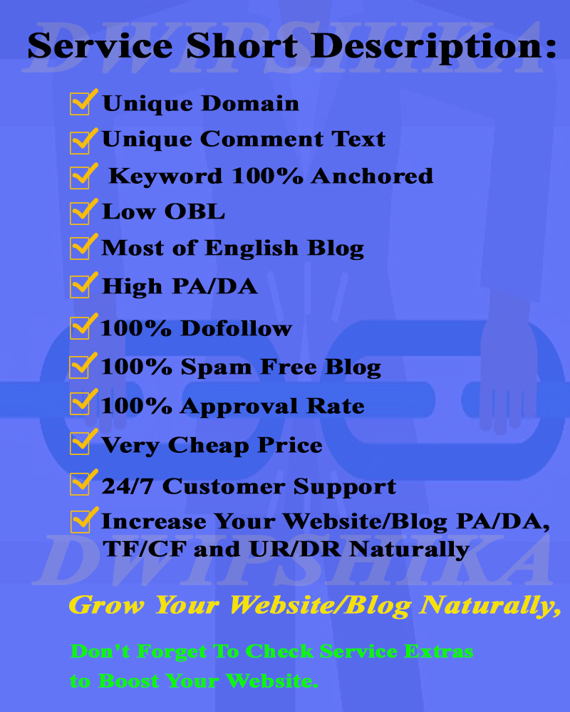 give you 120 High PA DA Unique Domain DoFollow Backlinks