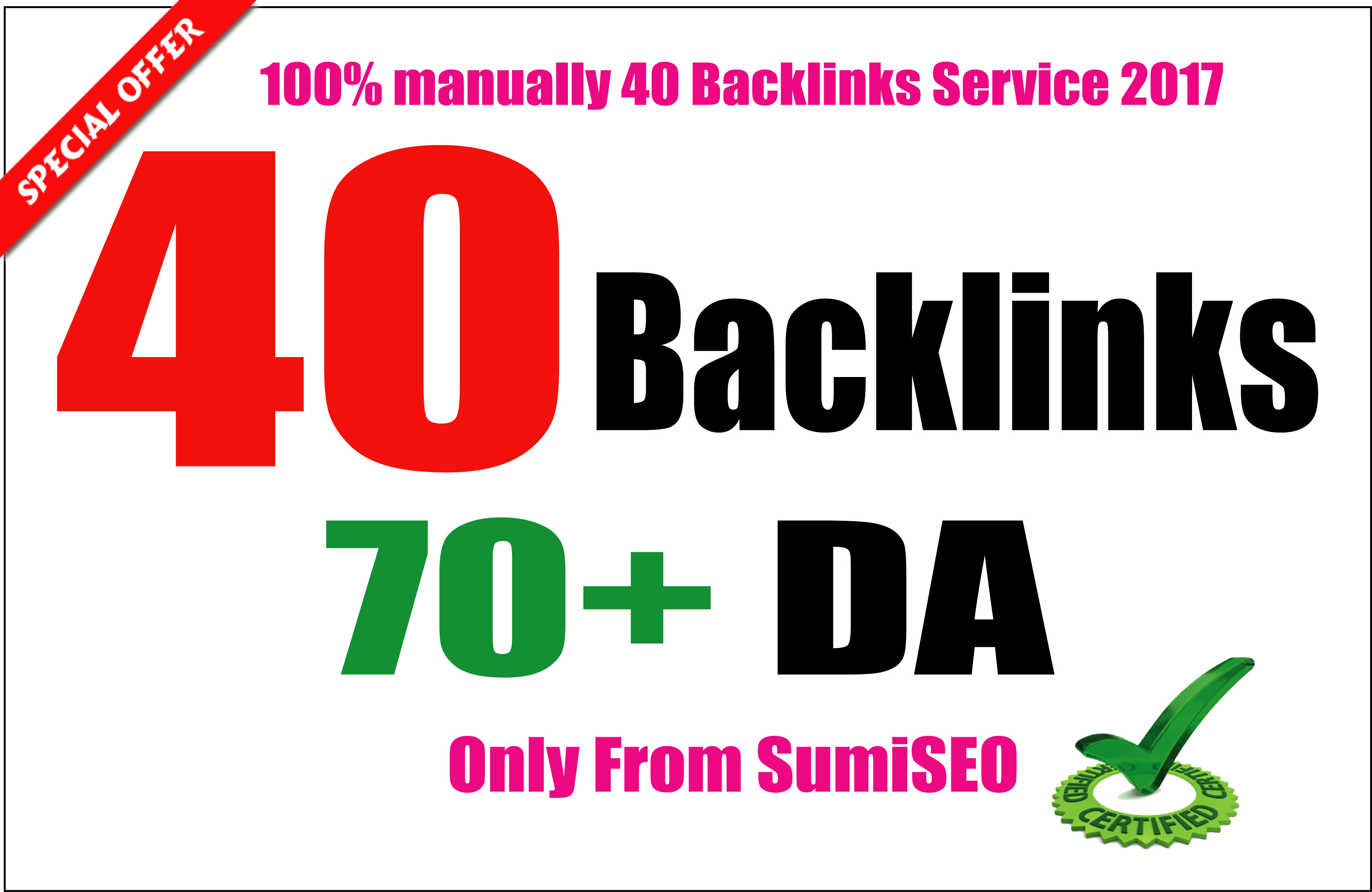 I will manually create 40 Backlinks From Da 70 to 100, Skyrocket Your Ranking