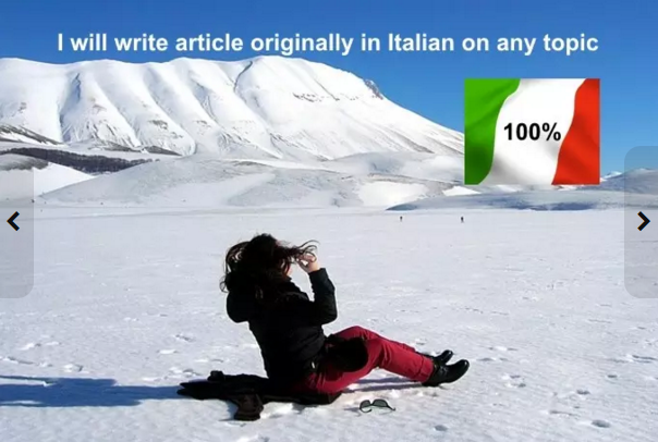 I write article originally in Italian on any topic