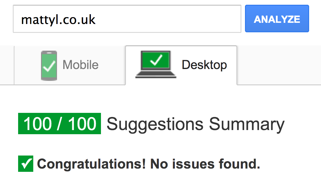 Google Pagespeed 100% Optimized template