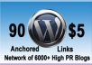 help increase Your SERP Rankings with 90 Dofollow Contextual Links in 30 Posts on a Large Private PR1 to PR6 Blog network 