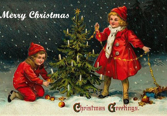 design a awesome Christmas postcard in VINTAGE style