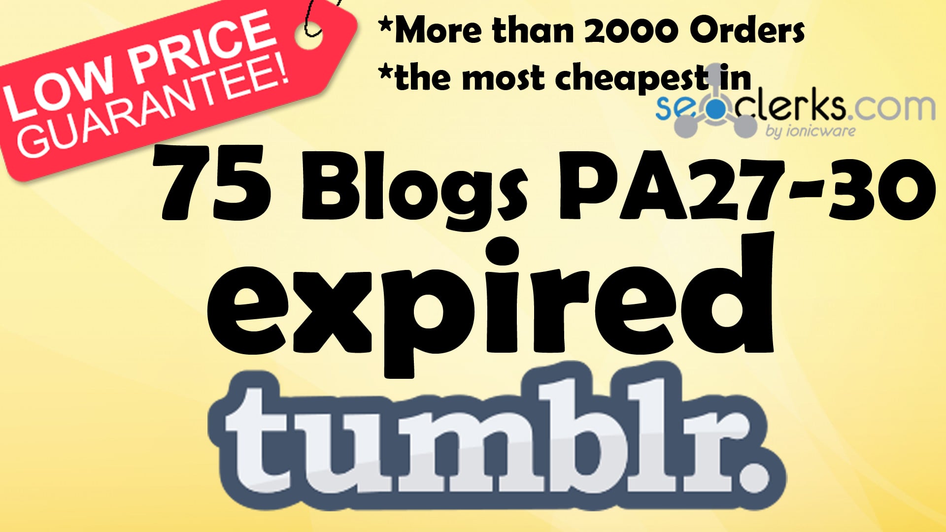 900+ Orders - I will provide 75 expired tumblr PA 27 -31