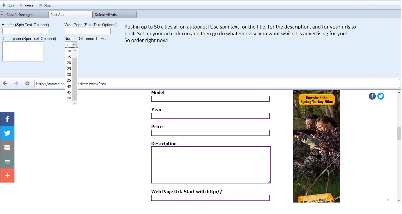 Classified For Free Auto Poster