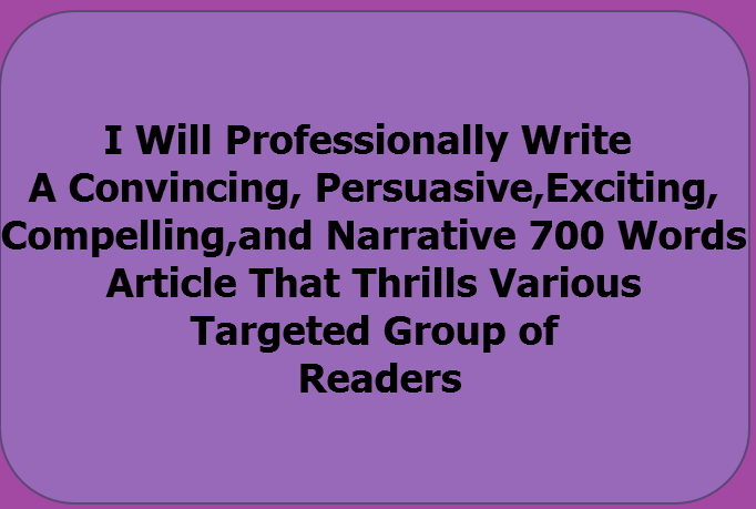 I Will Write a Unique 700 Words Article