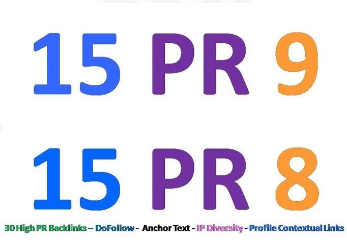 Generate 30 PR8 or above manual backlinks for your Website