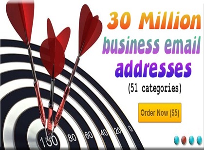 give you a 30 million business email addresses list with a huge bonus