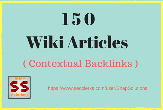 Create 150 Wiki Articles Backlinks ( Contextual Backlinks )