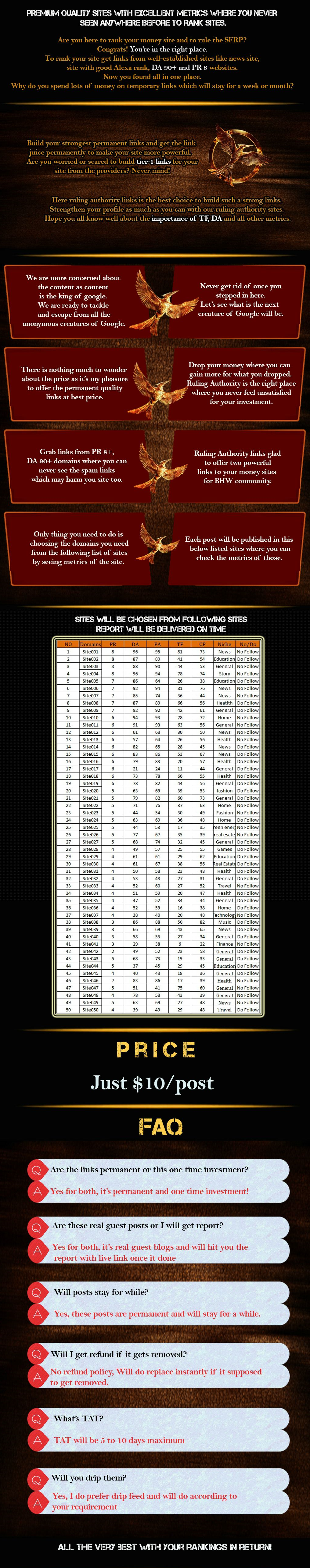 Ruling Authority Package - PR 8+ 90+ DA Sites Base of...