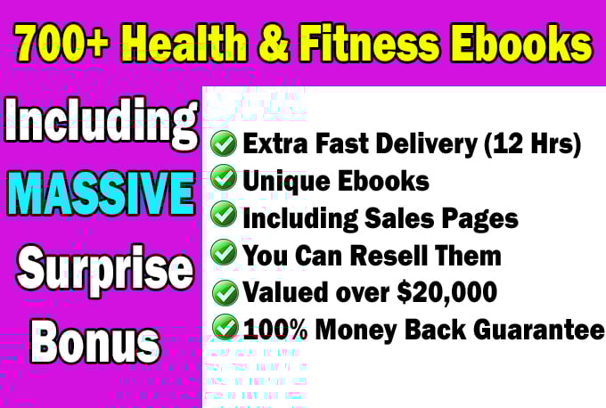 I will over 700 Health and Fitness EBooks with mrr plr