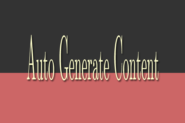 Create auto generate content (AGC)  website
