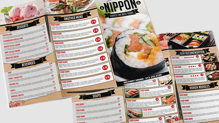 Make GREAT trifold menu for your food business
