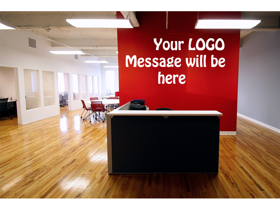Display your logo, Text or Message on office walls mockups