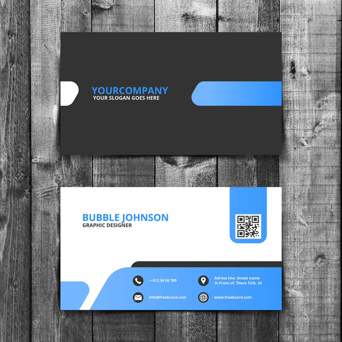 Design eye catching 2 sided business cards with one free design