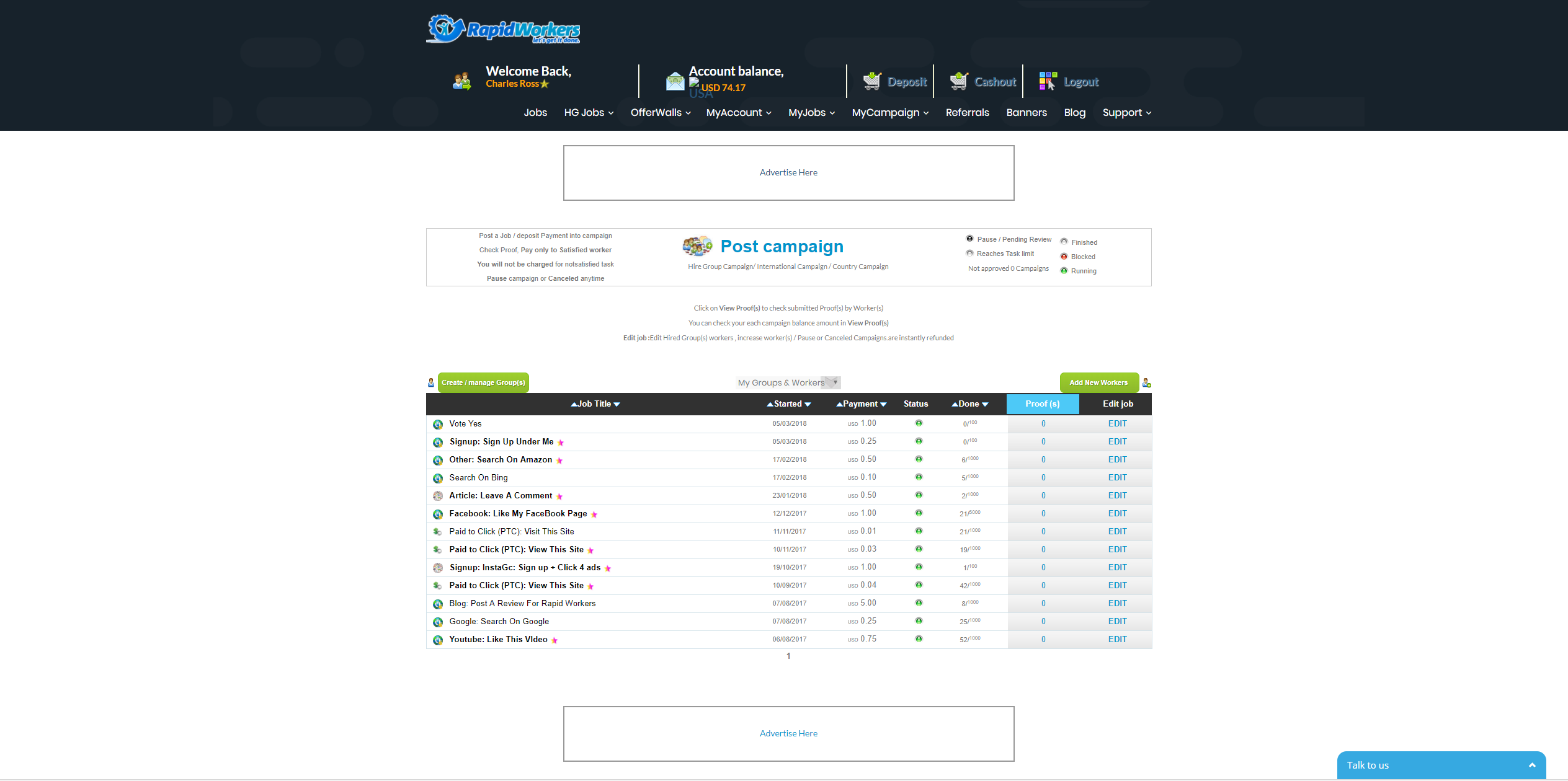 1 Month Banner Advertisment 728px x 90px for 8 SEOClerks 
