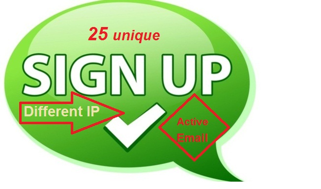 Give you 25 signups under your refferal link by using different ip address