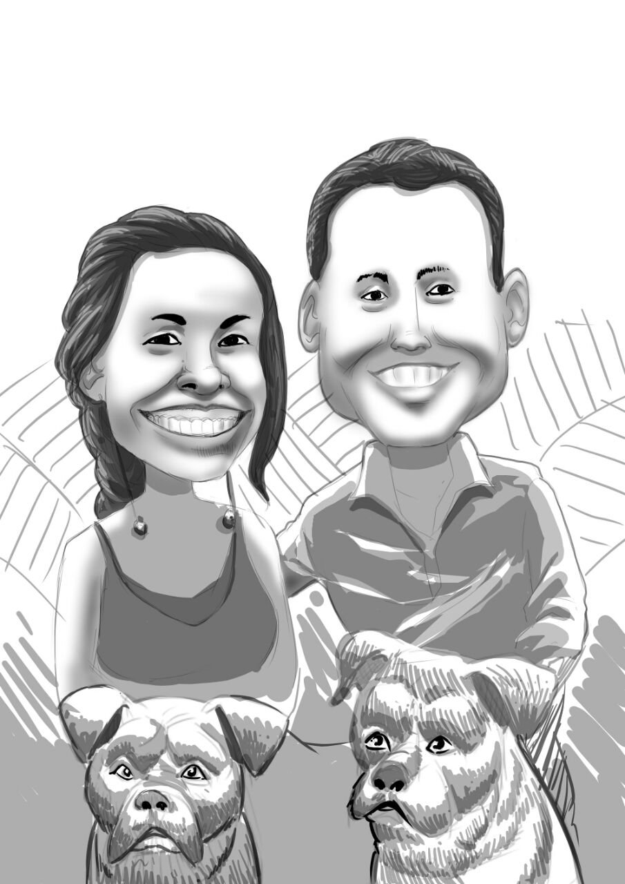 Personalised digital caricature photo hand drawn cartoon 