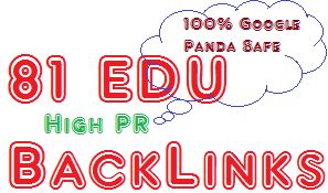 create 81 edu high pr contextual backlinks, 500 words unique article Google panda safe
