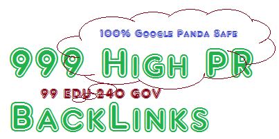 create 999 high pr backlinks with 99 edu and 240 gov,550 words unique article Google panda safe