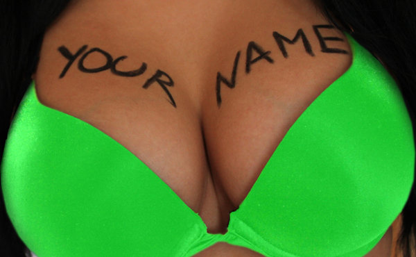 write your name, link, or any words PROMOTION on my sexy boobs in