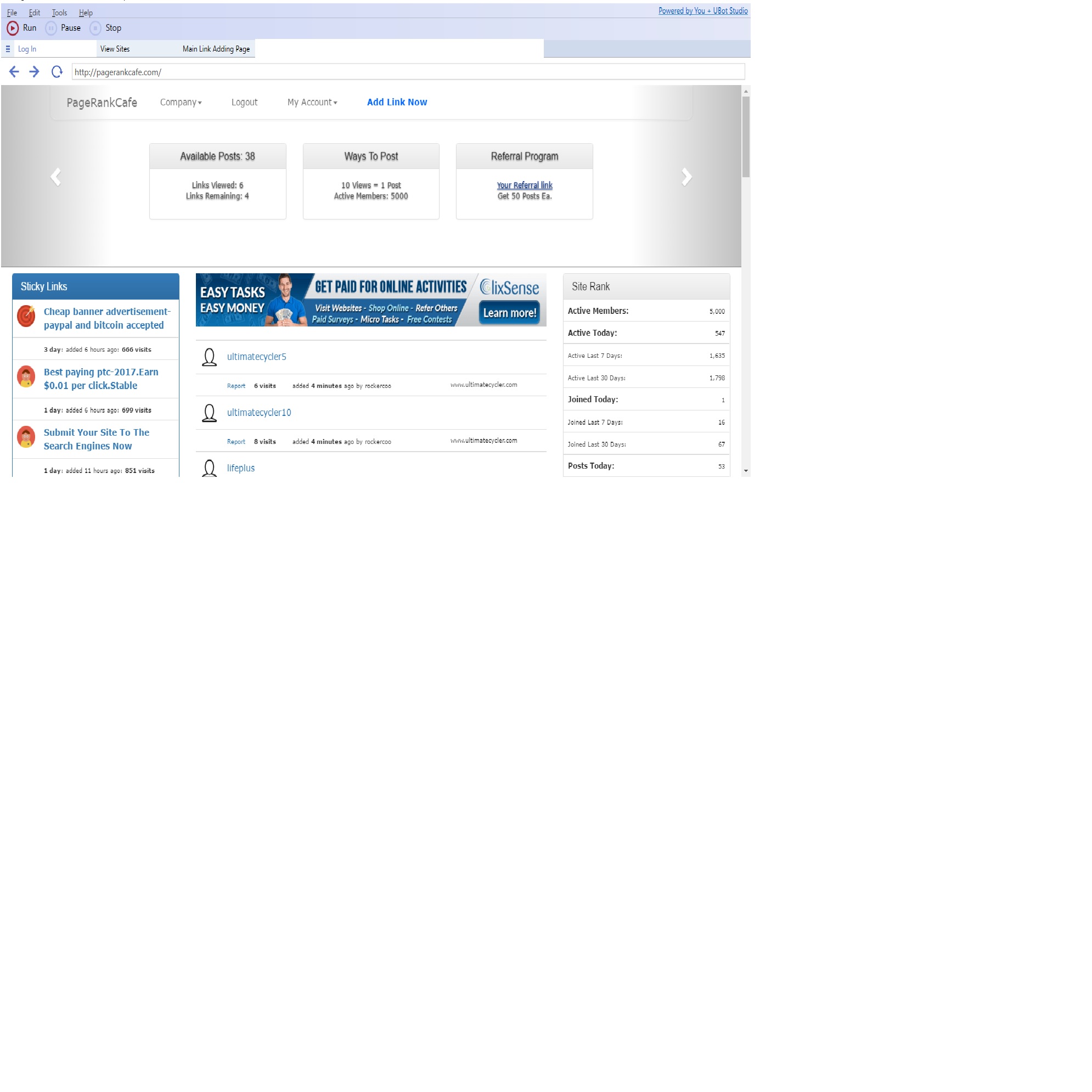 Page Rank Cafe Traffic Bot