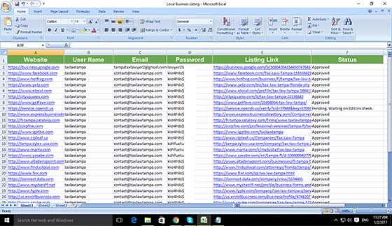 Create 40 Live local business listing for your local business website.