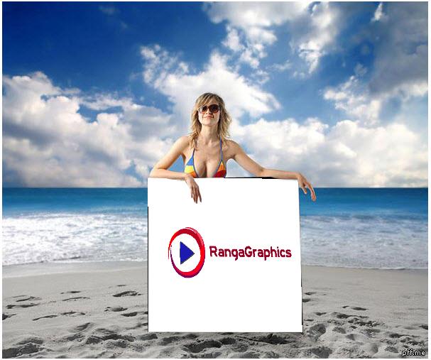 make sexy lady HOLDING your text or logo within 48 Hours