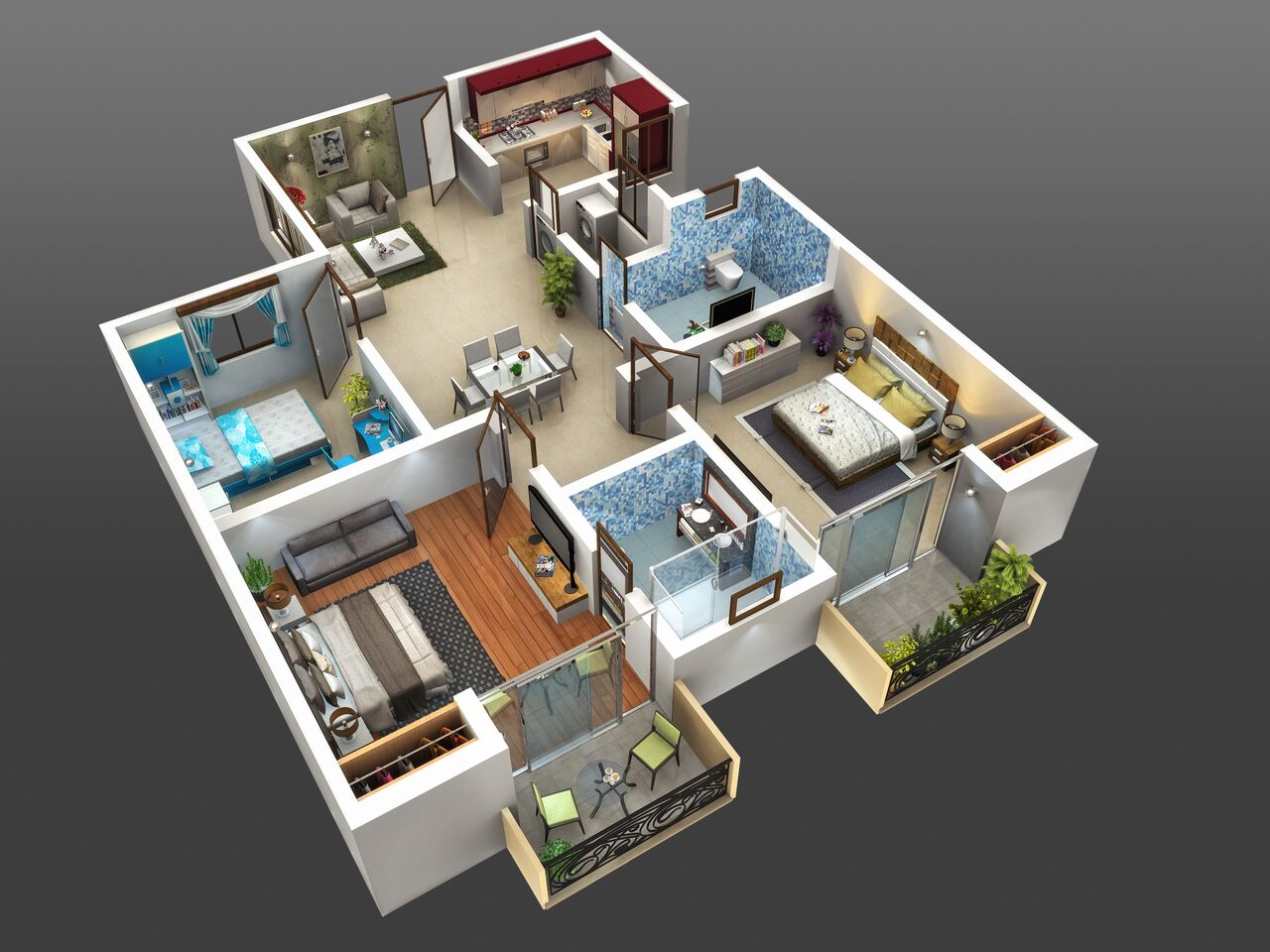 2d plan cad convert in 3D Floor Plan for 100 SEOClerks