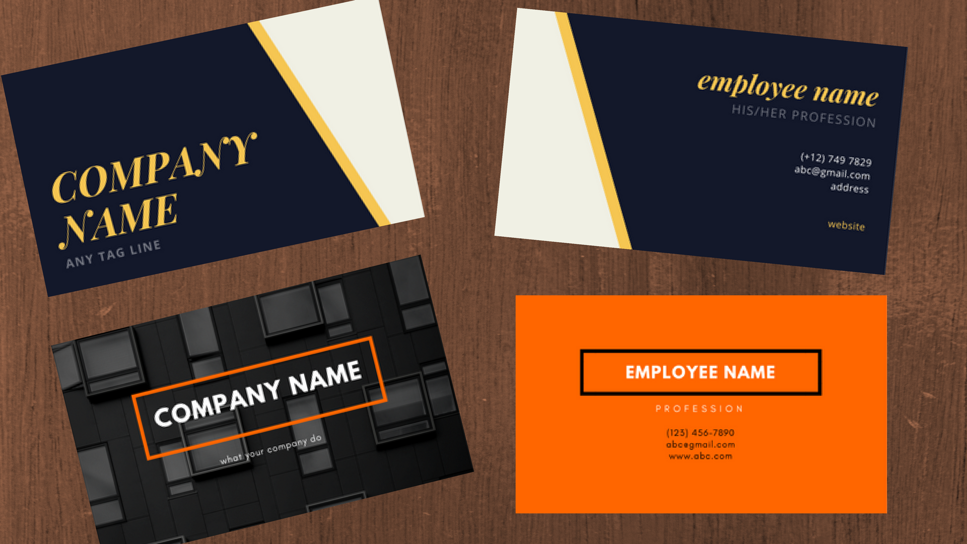 3 simple and modern professional business card