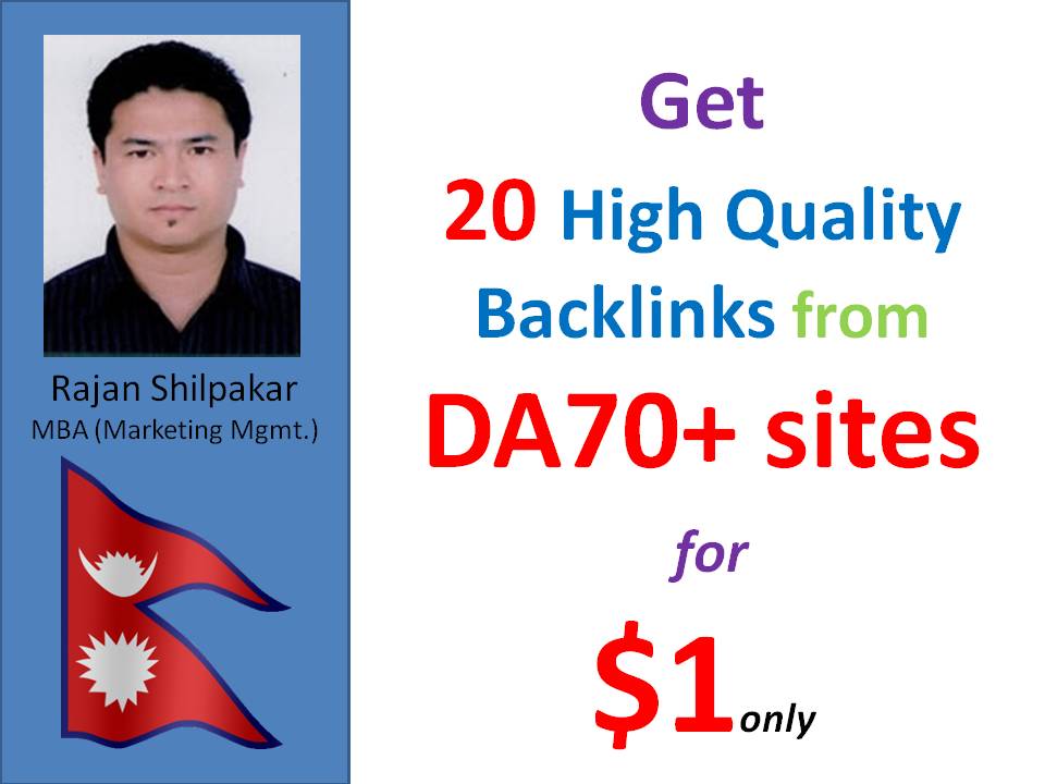 50 DA 70+ backlinks from Mix contextual and profiles backlinks