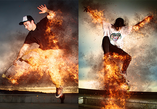 Transform your photo into firestorm effect