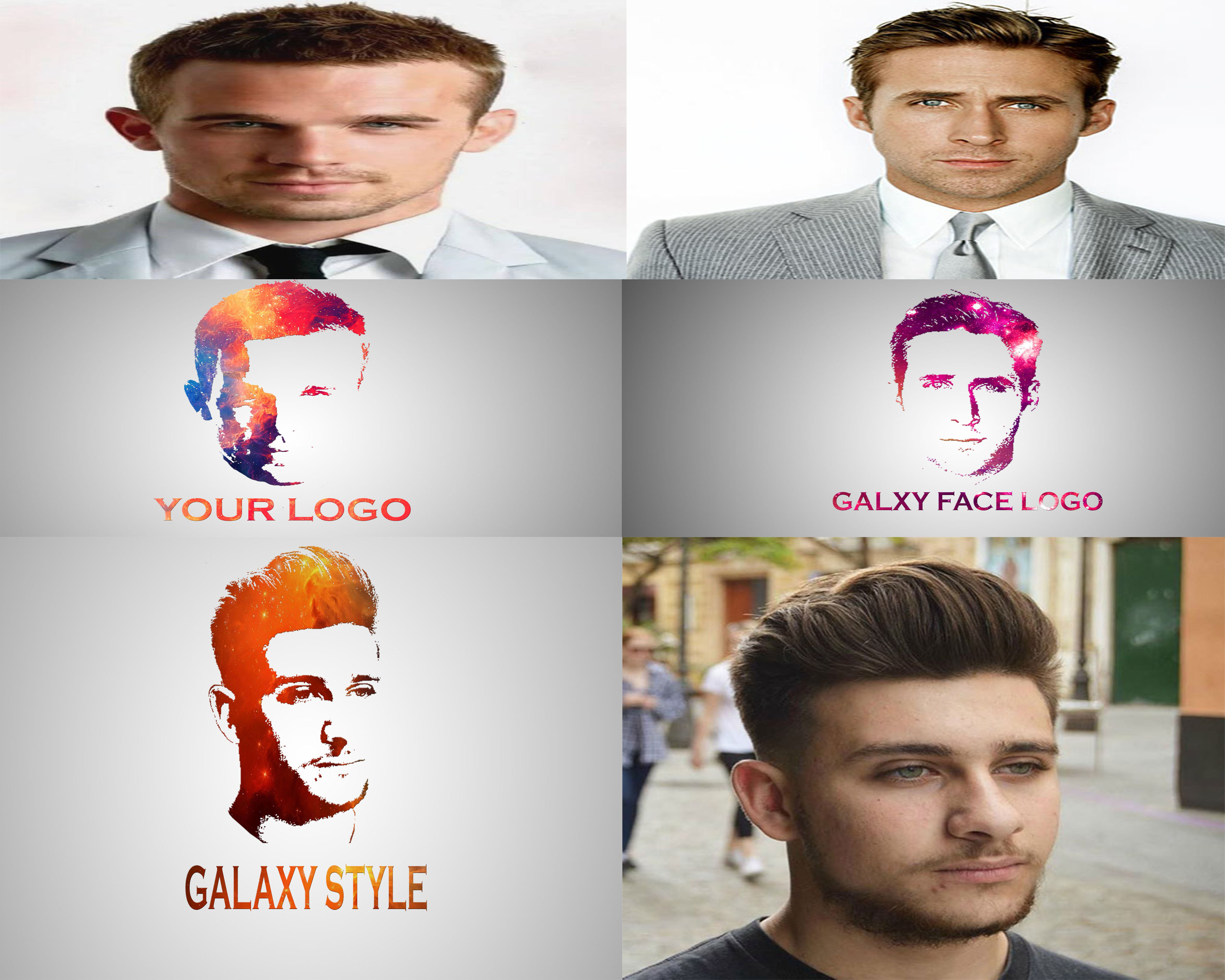 I'LL make an eye catching galaxy face LOGO