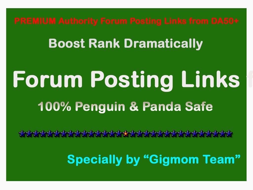 Manually PREMIUM 40 Authority Forum Posting Links from DA50+ to Boost Your Rank