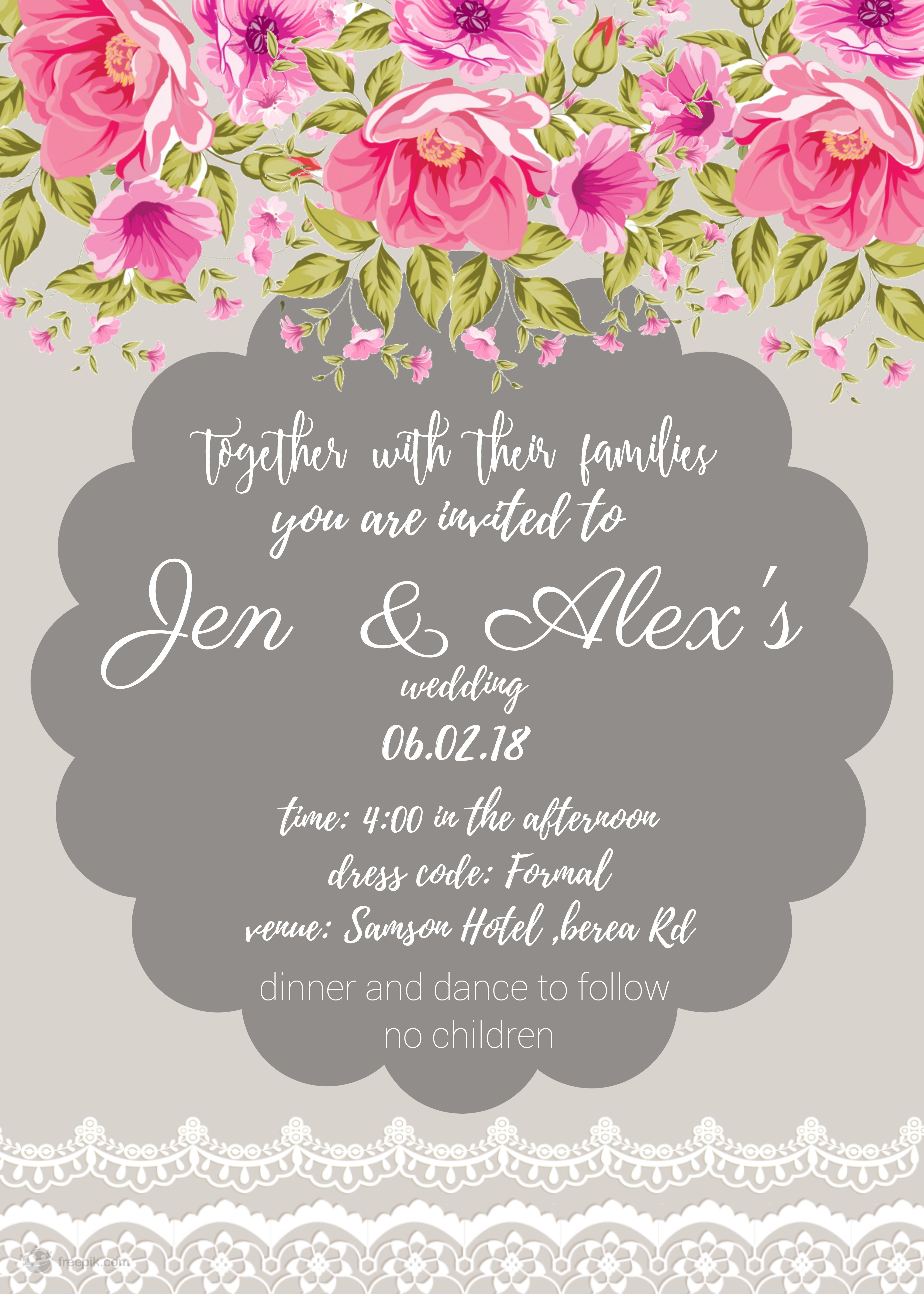 To design a custom wedding  invitation  Incl free  label 