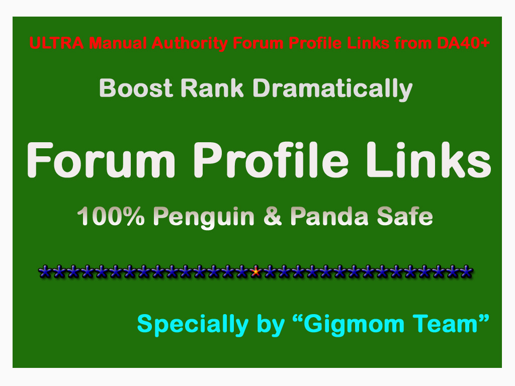 ULTRA DOFOLLOW 60 Forum Profile Links DA40+ for Organic Search Rankings