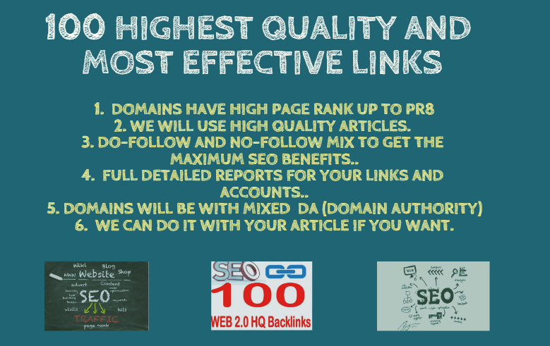 I Will Do 100 Highest Quality And Most Effective Backlinks With Quality Articles