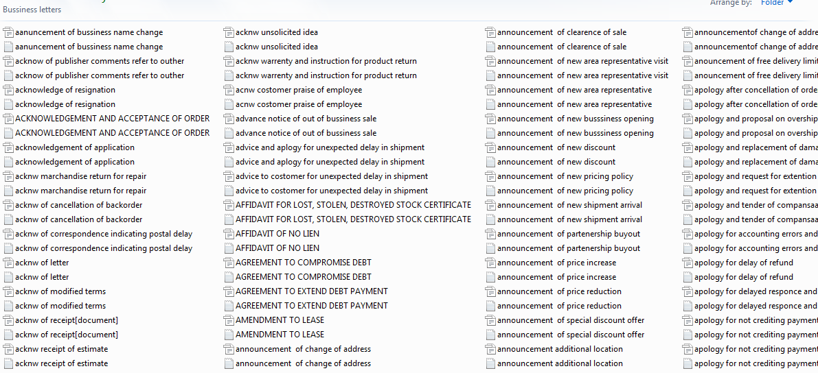600 Business letters in DOC and txt format