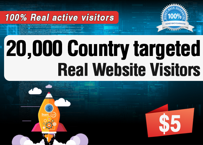 20,000 Targeted Real Human Visitors to your Website w...