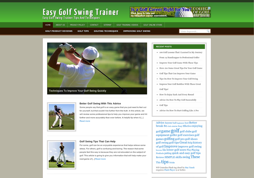 create a Golf or ANY Niche website that is Adsense, Amazon, Affiliate and CB ready