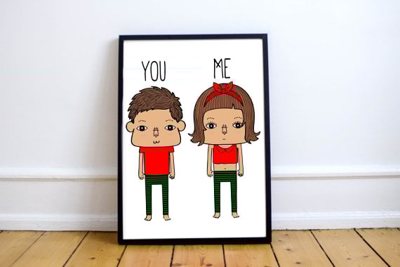  Draw turn you into cute cartoon in Black & White from your photo